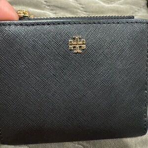Tory Burch Black Wallet with Gold Accent